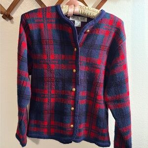 Crystal Kobe Red and Blue Plaid Jacket